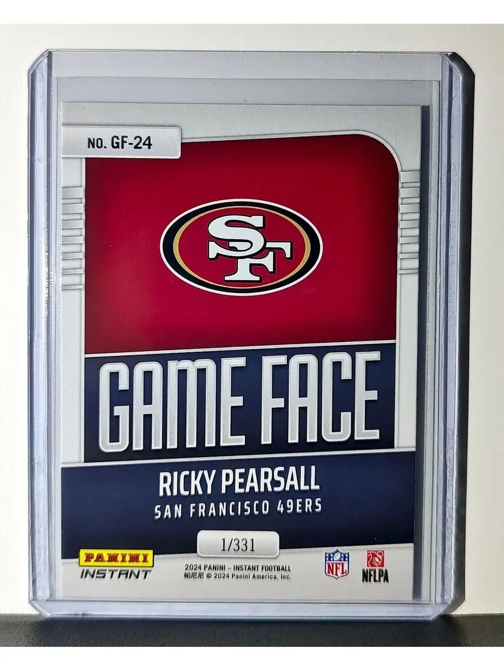 Ricky Pearsall 2024 Panini Game Face #24 NFL Rookie Card SF 49ers 1/331